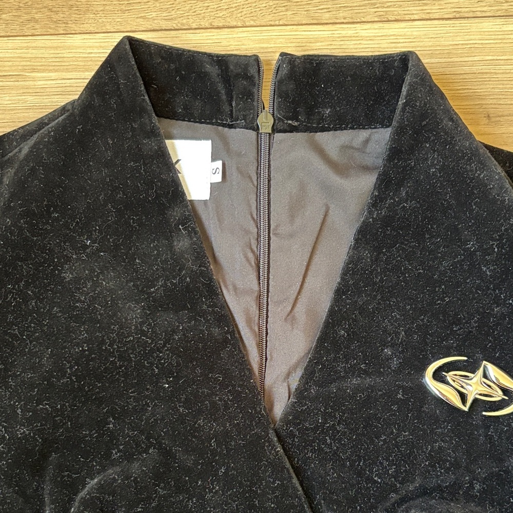 R&K Black Velvet Mini Dress - Picture 2 of 7